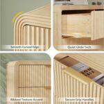 Decofy Fluted Drawers Dresser for Bedroom, Wood Dressers with Gold Handles, Modern Dressers with Wave Texture, Large Storage Chest of Drawers, Bedroom Dresser Organizer 55'' & 6 Drawers (Natural Oak) - Image 4