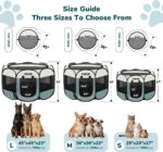 Dog Cat Playpen, Portable Small Animal Playpen Crate Indoor for Dogs Cats Rabbits, Foldable Guinea Pigs Bunny Cage Enclosure for Outdoor, Pop Up Dogs Cats Tent Kennel with Carrying Case, Grey - Image 3