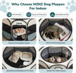 Dog Cat Playpen, Portable Small Animal Playpen Crate Indoor for Dogs Cats Rabbits, Foldable Guinea Pigs Bunny Cage Enclosure for Outdoor, Pop Up Dogs Cats Tent Kennel with Carrying Case, Grey - Image 4