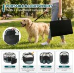 Dog Cat Playpen, Portable Small Animal Playpen Crate Indoor for Dogs Cats Rabbits, Foldable Guinea Pigs Bunny Cage Enclosure for Outdoor, Pop Up Dogs Cats Tent Kennel with Carrying Case, Grey - Image 5