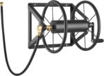 VEVOR Wall Mounted Garden Hose Reel, Holds 200 ft 5/8-inch Manual Water Hose Winder, Heavy-Duty Steel, Outdoor Reel with Brass Fitting & 5ft Leader Hose, Space Saving, for Yard Lawn Garage - Image 8