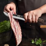 HOSHANHO Butcher Knife Set, Hand Forged Butcher Chef Knife Set with Roll Bag, Sharp Meat Cleaver Knife & Bone Chopper Knives & Fillet Knives for Home & Camping & BBQ Gift with Men - Image 9