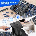 Prostormer 259-Piece Tool Kit, General Household Hand Tool Set with Plastic Storage Toolbox, Portable Complete Repair Tool Box for Home and Car (Blue) - Image 5