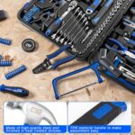 Prostormer 259-Piece Tool Kit, General Household Hand Tool Set with Plastic Storage Toolbox, Portable Complete Repair Tool Box for Home and Car (Blue) - Image 6