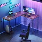 DUMOS L Shaped Desk, Computer Gaming Desks Corner Office Table with CPU Shelf for Home Study Writing Work Station 50 Inch, Sturdy Modern Design, Study, and Home Office Use, Rustic Brwon - Image 3
