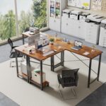 DUMOS L Shaped Desk, Computer Gaming Desks Corner Office Table with CPU Shelf for Home Study Writing Work Station 50 Inch, Sturdy Modern Design, Study, and Home Office Use, Rustic Brwon - Image 5