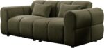 80" Modern Sofa Couch, Comfy Deep Seat Lambswool Cloud Sofa, Upholstered 3-Seater Boucle Couch, Oversized Loveseat for Living Room, Bedroom, Office, Apartment(Green) - Image 8