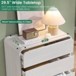 Standifurno White 5 Drawers Dresser, Curved Dresser with Storage Organizer, Modern Drawer of Handleless, Large Chest of Drawers for Living Room, Nursery, Entryway, 29.5’’W - Image 6
