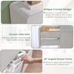 Standifurno White 5 Drawers Dresser, Curved Dresser with Storage Organizer, Modern Drawer of Handleless, Large Chest of Drawers for Living Room, Nursery, Entryway, 29.5’’W - Image 7