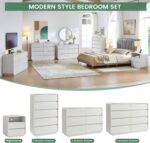 Standifurno White 5 Drawers Dresser, Curved Dresser with Storage Organizer, Modern Drawer of Handleless, Large Chest of Drawers for Living Room, Nursery, Entryway, 29.5’’W - Image 9