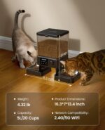oneisall Automatic Cat Feeder with 5G WiFi, Automatic Cat Food Dispenser for 2 Cats Small Pets, 20 Cups/5L Timed Dry Food Dispenser with App Control - Image 10