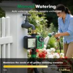 RESTMO Oversized LCD Sprinkler Timer for Outdoor Hose Faucet, Up to 11h59m Programmable Watering Timer for Soaker Hose, Filling, Misting with Brass Inlet, Rain Delay/Manual/Automatic Irrigation System - Image 4