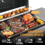 Cookit BBQ Propane Gas Grill, Stainless Steel Patio Garden Barbecue Grill with Flodable Side Tables & Easy-Clean Grease Management (3-Burner) - Image 4