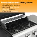Cookit BBQ Propane Gas Grill, Stainless Steel Patio Garden Barbecue Grill with Flodable Side Tables & Easy-Clean Grease Management (3-Burner) - Image 6