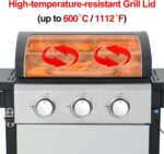 Cookit BBQ Propane Gas Grill, Stainless Steel Patio Garden Barbecue Grill with Flodable Side Tables & Easy-Clean Grease Management (3-Burner) - Image 7
