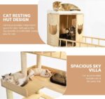 Corner Cat Tree for Automatic Litter Box, 61'' Tall Wood Cat Tower for Self Cleaning Litter Box, Cats Tree for Indoor Cats Large Adult, 6-Level Solid Wood Cat Furnitue w/12Pcs Scratching Post - Image 8