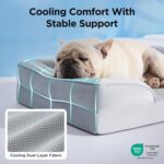 Bedsure Cooling Dog Bed Medium Size Dogs - Orthopedic Medium Dog Cat Cooling Bed Washable, Pet Couch Sofa with Waterproof Removable Cover, Pets Bed with Nonskid Bottom, Cooling Grey, 28" - Image 4