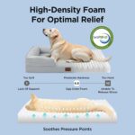 Bedsure Cooling Dog Bed Medium Size Dogs - Orthopedic Medium Dog Cat Cooling Bed Washable, Pet Couch Sofa with Waterproof Removable Cover, Pets Bed with Nonskid Bottom, Cooling Grey, 28" - Image 6
