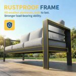 Solaste Aluminum Patio Furniture Set for All Weather, Oversized Metal Outdoor Furniture Set with 27.5" Deep Seating and 3.2" Wide Armrest, Outdoor Patio Conversation Sets with 10" Back Suport Cushion - Image 4