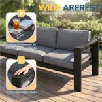 Solaste Aluminum Patio Furniture Set for All Weather, Oversized Metal Outdoor Furniture Set with 27.5" Deep Seating and 3.2" Wide Armrest, Outdoor Patio Conversation Sets with 10" Back Suport Cushion - Image 5