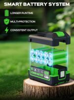TIECTOWN 40V 16-Inch Brushless Cordless Lawn Mower with 4.0Ah Battery & Charger, 2-in-1 Electric Push Mower, 5-Position Height Adjustment, Lightweight, Compact Storage, for Small Yards - Green - Image 4