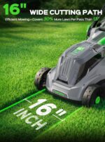 TIECTOWN 40V 16-Inch Brushless Cordless Lawn Mower with 4.0Ah Battery & Charger, 2-in-1 Electric Push Mower, 5-Position Height Adjustment, Lightweight, Compact Storage, for Small Yards - Green - Image 5