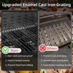 COWSAR 4-Burner Gas Grill, 42000 BTU BBQ Grill, Stainless Steel Barbecue Grill with Side Burner, Enameled Cast Iron Grill, Pull-Out Oil Tray, Suitable For Outdoor, Backyard Barbecues - Image 4