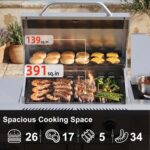 COWSAR 4-Burner Gas Grill, 42000 BTU BBQ Grill, Stainless Steel Barbecue Grill with Side Burner, Enameled Cast Iron Grill, Pull-Out Oil Tray, Suitable For Outdoor, Backyard Barbecues - Image 6
