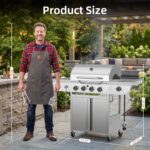 COWSAR 4-Burner Gas Grill, 42000 BTU BBQ Grill, Stainless Steel Barbecue Grill with Side Burner, Enameled Cast Iron Grill, Pull-Out Oil Tray, Suitable For Outdoor, Backyard Barbecues - Image 8