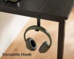 Casaottima 48 Inch Small Computer Desk for Home Office, Study Writing Table for Small Spaces, Simple Modern Desk with Headphone Hooks, Pure Black - Image 8