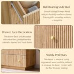 Fluted 8 Drawers Dresser for Bedroom, 55" W Modern Dressers & Chest of Drawers with Metal Handle, Wood Closet Clothes Storage Organizer,Storage Dressers Organizer for Hally/Living Room, Natural - Image 5