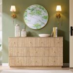 Fluted 8 Drawers Dresser for Bedroom, 55" W Modern Dressers & Chest of Drawers with Metal Handle, Wood Closet Clothes Storage Organizer,Storage Dressers Organizer for Hally/Living Room, Natural - Image 7