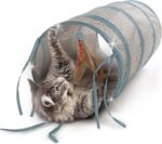 Petlinks Twinkle Tunnel Light Up Activity Tunnel with Feather Toy for Cats & Kittens, Battery Powered, Fun & Engaging Play, Encourages Exercise - Gray/Blue, One Size - Image 5