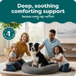 Furhaven 36" Round Calming Donut Dog Bed for Large/Medium Dogs, Refillable w/ Removable Washable Cover, For Dogs Up to 75 lbs - Shaggy Plush Long Faux Fur Donut Bed - Gray, Large - Image 3
