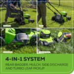 Greenworks 48V (24V x 2) 20" Brushless Cordless (Push) Lawn Mower (LED Headlight), (2) 4.0Ah Batteries and Dual Port Rapid Charger Included (200+ Compatible Tools) - Image 8