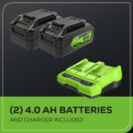 Greenworks 48V (24V x 2) 20" Brushless Cordless (Push) Lawn Mower (LED Headlight), (2) 4.0Ah Batteries and Dual Port Rapid Charger Included (200+ Compatible Tools) - Image 9