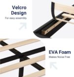 Allewie Queen Size Platform Bed Frame with Fabric Upholstered Headboard and Wooden Slats Support, Fully Upholstered Mattress Foundation/No Box Spring Needed/Easy Assembly, Dark Grey - Image 6