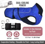 Dog Cooling Vest with Ice Pack & Cooling Collar, Blue Aqua, S | Maximum cooling support, size-matched ice packs, cooling around neck and body, UV protection, sizes to suit most dogs - Image 3