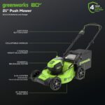 Greenworks 80V 21" Brushless Cordless (Push) Lawn Mower (75+ Compatible Tools), (2) 2.0Ah Batteries and 30 Minute Rapid Charger Included - Image 3