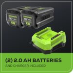 Greenworks 80V 21" Brushless Cordless (Push) Lawn Mower (75+ Compatible Tools), (2) 2.0Ah Batteries and 30 Minute Rapid Charger Included - Image 10