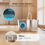 Cat Water Fountain Stainless Steel: Pet Fountains for Cats/Dog Indoor Automatic Waterer Bowls for Drinking Small Animal Water Dispenser Metal Pets Watering Faucet Bottle Auto Kitty Watering Supplies - Image 5