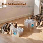 Cat Water Fountain Stainless Steel: Pet Fountains for Cats/Dog Indoor Automatic Waterer Bowls for Drinking Small Animal Water Dispenser Metal Pets Watering Faucet Bottle Auto Kitty Watering Supplies - Image 8