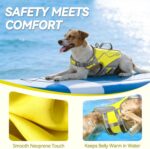 VIVAGLORY Neoprene Dog Life Vest, Dog Life Jacket for Swimming & Boating, Buoyancy & Comfort for Puppy Doggy, Swimming Vest with Handle, M, Alpha Yellow - Image 3