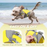 VIVAGLORY Neoprene Dog Life Vest, Dog Life Jacket for Swimming & Boating, Buoyancy & Comfort for Puppy Doggy, Swimming Vest with Handle, M, Alpha Yellow - Image 4