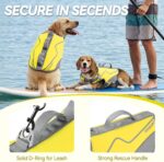 VIVAGLORY Neoprene Dog Life Vest, Dog Life Jacket for Swimming & Boating, Buoyancy & Comfort for Puppy Doggy, Swimming Vest with Handle, M, Alpha Yellow - Image 5