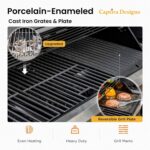 Captiva Designs 6-Burner Propane Gas BBQ Grill with Side Burner & Porcelain-Enameled Cast Iron Grate and Plate for Outdoor Barbucue Events, 52,000 BTU Output,740 SQ.IN. Cooking Area，Heavy Duty - Image 3