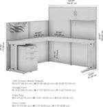 Bush Business Furniture Office in an Hour 65W L Shaped Cubicle Desk with Storage, Drawers, and Organizers in Mocha Cherry | Modern Computer Table Set with Privacy Panels for Commercial Workspace - Image 4