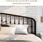 SHA CERLIN Queen Size Metal Platform Bed Frame with Victorian Style Wrought Iron-Art Headboard/Footboard, No Box Spring Required, Black - Image 7