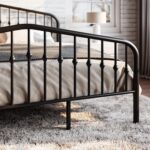 SHA CERLIN Queen Size Metal Platform Bed Frame with Victorian Style Wrought Iron-Art Headboard/Footboard, No Box Spring Required, Black - Image 9