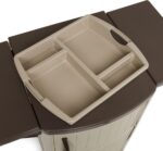 Suncast Outdoor Grilling Prep Station Table with Storage, Taupe/Brown - Image 7